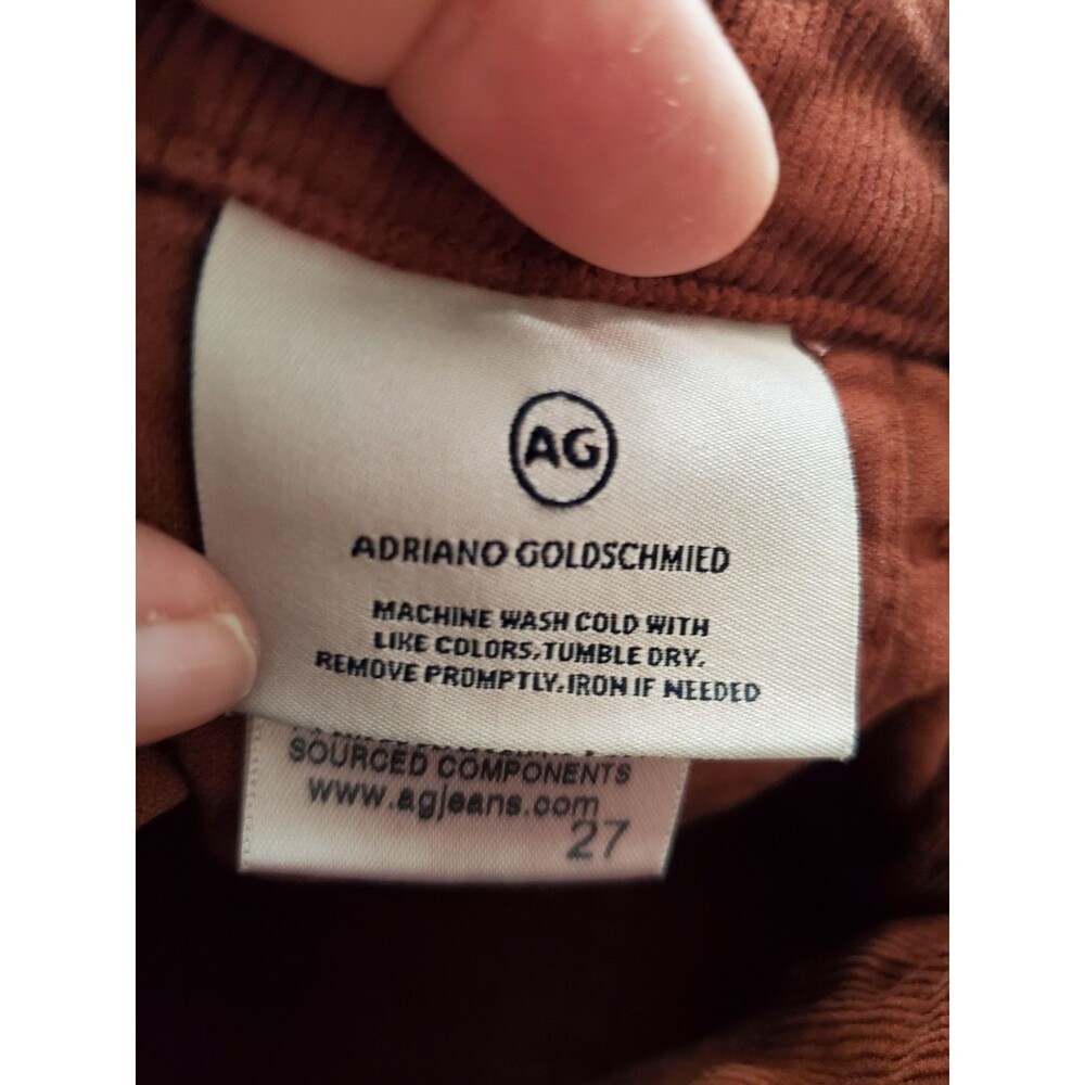 AG The Quinne High Rise Paneled Cropped Flair Jeans Size 27 Rich Crimson Raw Hem - Picture 16 of 16